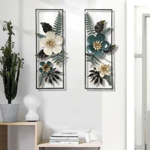 Metal Wall Art Modern Flower Leaves Tree Light Luxury Hanging Wall Sculptures UK - Picture 1 of 27