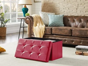 Sitzbank, Sitzhocker, Fußhocker, Sitztruhe faltbar mit Stauraum 76cm*38cm*38cm - Bild 1 von 6