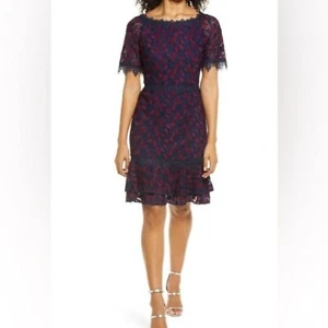 Neu mit Etikett!! Shani - Etuikleid mit Spitze - marine\beere - Größe 16 - Bild 1 von 9