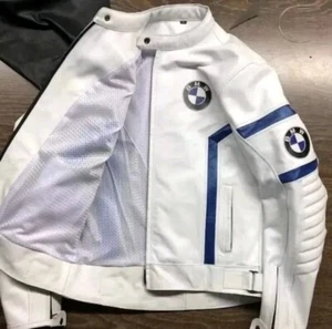 Chaqueta de cuero original para moto BMW Motorrad, chaqueta de carreras de cuero de vaca para motociclista - Imagen 1 de 4