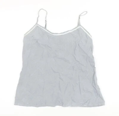 Mango Womens Blue Striped Cotton Camisole Button-Up Size M Scoop Neck - Image 1 of 4