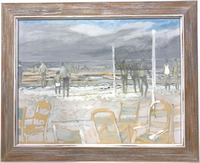 20th c. MODERNIST BEACH PAINTING 1960s - Image 1 of 2