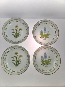 Set 4 Vintage GEORGES BRIARD Victorian Gardens Floral Soup Bowls - Picture 1 of 4