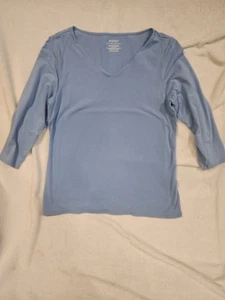 Chico's blau das ultimative T-Shirt Top Tunika Pima-Baumwolle Damengröße 1 Small - Bild 1 von 5
