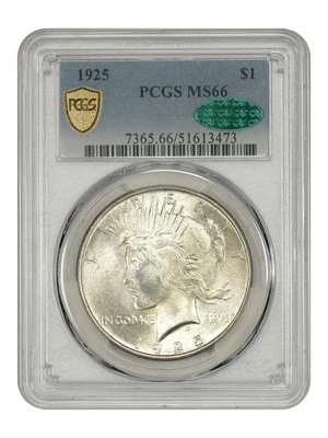 1925 $1 PCGS/CAC MS66 - Peace Dollar - Image 1 of 4