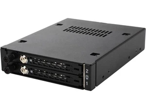 ICY DOCK MB492SKL-B Industrial Full Metal 2 x 2.5" SATA/SAS HDD & SSD Mobile - Picture 1 of 5