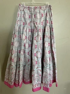 Sundance Pink Maxi Skirt Hippie Boho M Long Cottagecore Tiered Elastic Waist - Picture 1 of 3