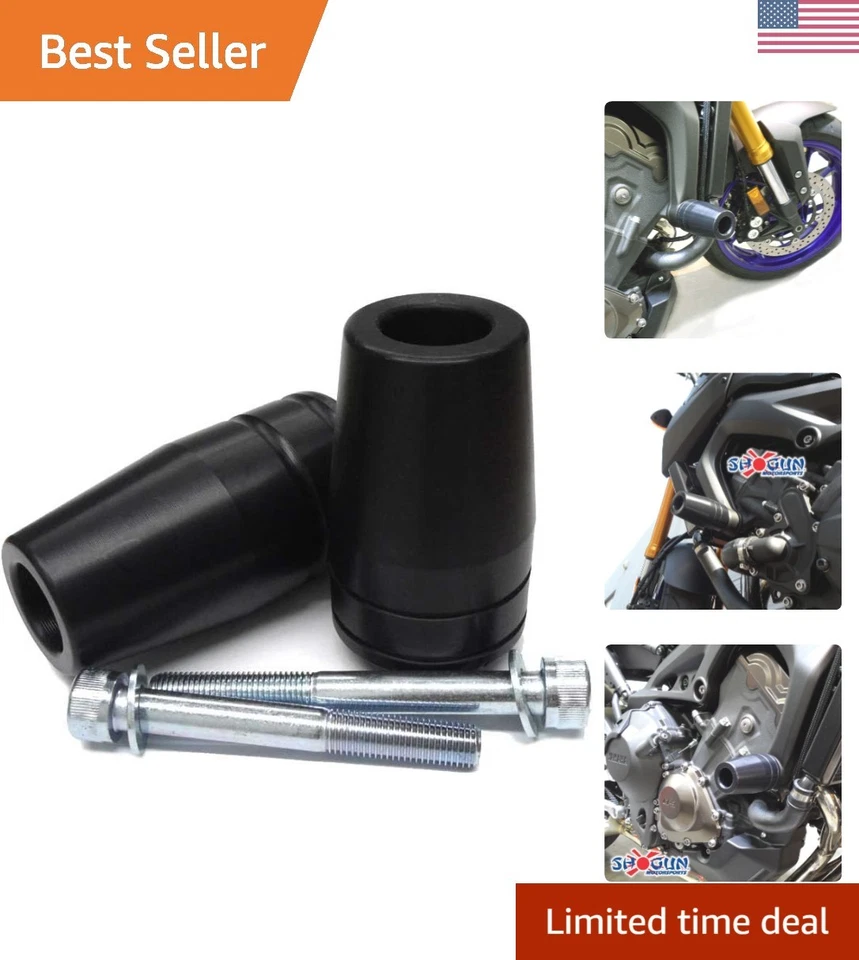 Protective Frame Sliders for Yamaha FZ09 2014-2025 - Black, No Body Mods Needed Foto 1 de 4