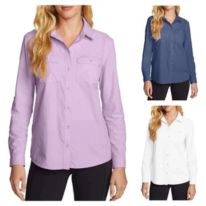 Camicia lunga donna Eddie Bauer montagna ripstop UPF 50+ protezione solare escursionismo - Foto 1 di 27