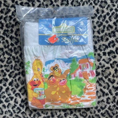 "Volantes para cuna Sesame Street 28""x 52"" vintage nuevo hecho por Riegel algodón/poliéster" Foto 1 de 3
