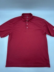 Nike Golf Dri-Fit Polo Shirt Mens Large Burgundy Solid RedShort Sleeve Polyester - Picture 1 of 7