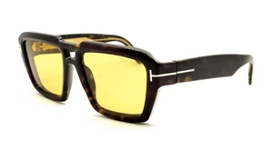 Tom Ford TF 1202-F/S ICON Collection Sonnenbrille 52E Havanna/Bernsteinfarbene Gläser 56 Neu - Bild 1 von 4