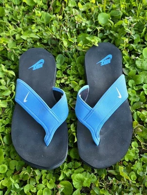 Sandálias tanga flip flop vintage Y2K Nike South Beach Celso azul-petróleo preto masculino 10 - Imagem 1 de 4