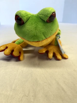 GANZ Webkinz Tree Frog Plush with Sealed, Unused Code HM109 Green Yellow Reptile - Image 1 of 4