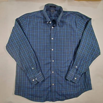 Banana Republic - длинным рукавом на пуговицах - Мужская рубашка размер XL - синий/зеленый чек - Изображение 1 из 4
