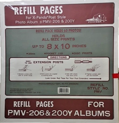 Pioneer~PMV-206 & 200Y Refill Pages For X-Pando Photo Album~Pack Holds 60 Photos - Image 1 of 4