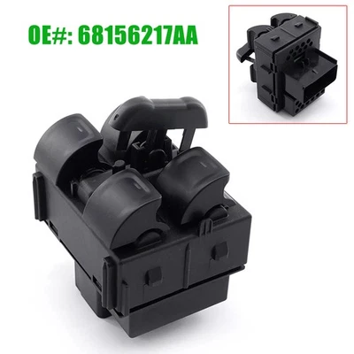 Interruptor de ventana eléctrica central para Jeep Wrangler JK JL 2012-2018 4 puertas 68156217AA^ Foto 1 de 4