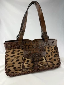 Roberto Cavalli Brown Ponyhair Animal Print Shoulder Bag - Picture 1 of 20