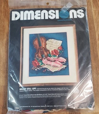 Dimensions "Ballet Still Life” Needlepoint  Kit 12"x14" #2274 RARE VINTAGE 1985 - Image 1 of 3