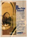 Lowes Knows Blue Paint Smeared Lock and Key Vintage 1984 Print Ad