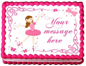 BALLERINA PINK TUTU Image Edible topper decorating - Picture 1 of 11