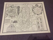 NOTTINGHAMSHIRE County Map in1610 by John Speed - Uncoloured