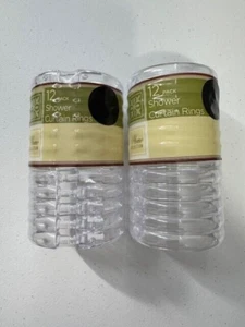SET 2 Anelli per Tenda Doccia in Plastica Trasparente Collezione Casa, 12 ct 24 Totali - Foto 1 di 1