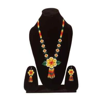 Collar de cuentas de semillas hecho a mano estilo americano collar de cuentas boho pendiente Foto 1 de 2