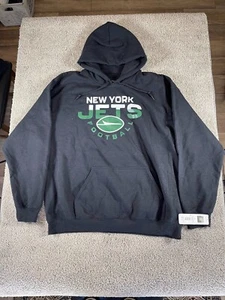 Sudadera con capucha negra con logotipo de New York Jets para hombre ropa de equipo extra grande nueva con etiquetas - Imagen 1 de 5