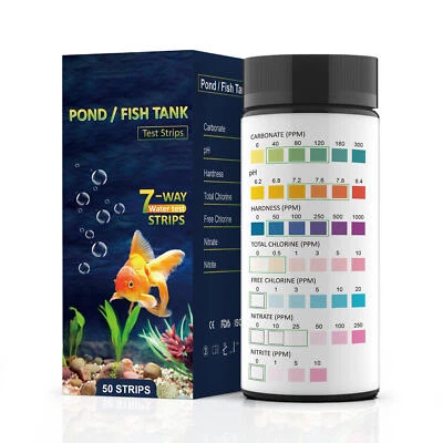 50x Teich Teststreifen 7in1 Wassertestset für Süßwasseraquarienfischtank - Bild 1 von 4