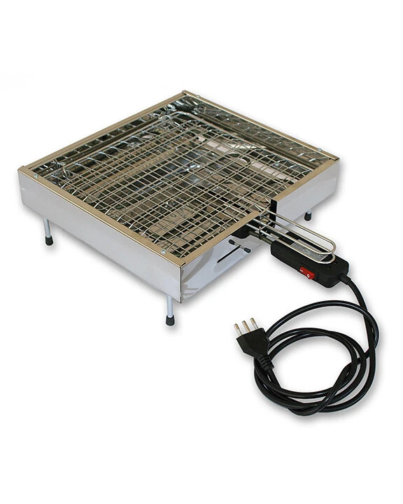 Bistecchiera Griglia Elettrica in Acciaio Inox 2000W con Vassoio Made in Italy - Immagine 1 di 4