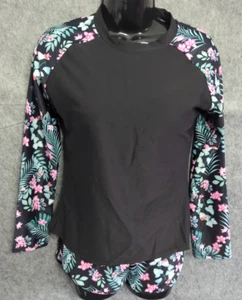 Sillictor Womens Rash Vest Long Sleeve UV UPF 50+ Womens Swim Shorts and Top Set - Picture 1 of 10