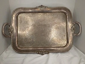 Oneida Community Georgian Silverplate Butler Tray 25.5"X16.5" USED SOME SCUFFS  - Picture 1 of 24