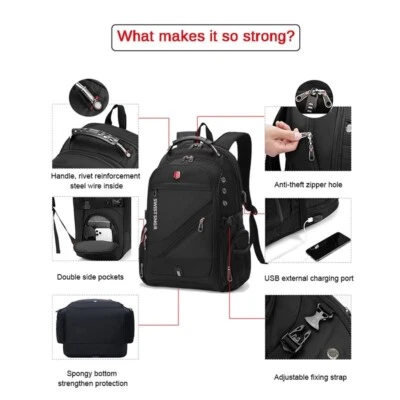 Amazing 2022 Bag Waterproof Laptop Backpack Unisex USB Charging Rucksack - Image 1 of 4