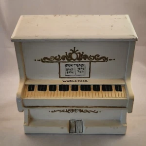 Vintage Wurlitzer Piano Planter or Trinket Music Box - White Clay - Hobbyist? - Picture 1 of 10
