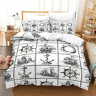 Doona Cover Set Bedding Set Home Textiles Square Sketch Nautical Chart Gift