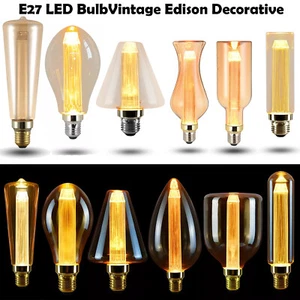 Base Lámpara E27 Decorativa Vintage Bombilla Edison LED Filamento Luz Vidrio Ámbar 3W - Imagen 1 de 124
