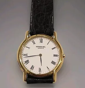 Orologio Raymond Weil placcato oro 18k 34mm cinturino pelle 10M 114 RW - Foto 1 di 15