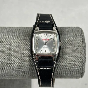 Dickies Watch Womens 24mm Square Silver Tone Leather Cuff Band New Battery - Picture 1 of 10