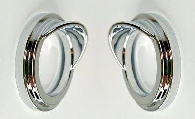 Pair Chrome Small Gauge Cover w/ Visor 2-5/16 Bezel for Freightliner Classic FLD - Image 1 of 4