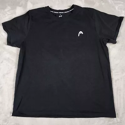 Голова футболка мужская XXL черный твердый логотип теннис спортзал Sports Athleticwear на открытом воздухе - Изображение 1 из 4