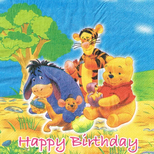 GUARDANAPOS DE ALMOÇO PARA BOLO DE ANIVERSÁRIO WINNIE THE POOH (16) ~ Suprimentos para festa jantar grande - Imagem 1 de 1