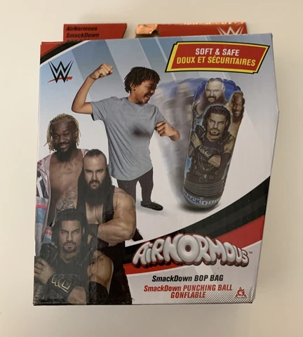 WWE AIRNORMOUS INFLATABLE SMACKDOWN / RAW BOP BAG PUNCHING BALL. New in box Cover