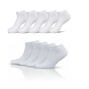 3 x Mens Trainer Liner Ankle Comfy Soft Poly Cotton Low Cut Sports Socks white - Picture 1 of 14