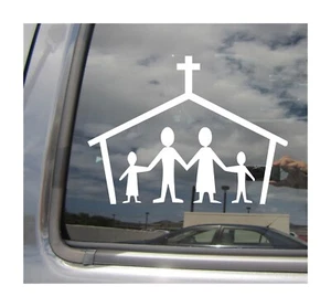 Iglesia Familia de Cuatro 4 - Cristo Cristiano Coche Calcomanía Vinilo Adhesivo Ventana 08361 - Imagen 1 de 1