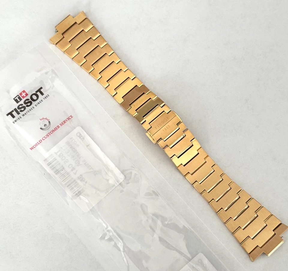Pulsera de reloj original Tissot PRX para fondo de caja # T137407A, T137410A DORADO Foto 1 de 3