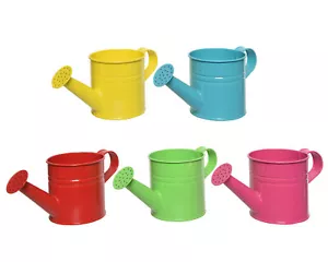 Blumentopf Gießkanne Zink 10cm Innen & Außen Bunt - Übertopf Metall - Bild 1 von 2