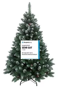 120 cm künstlicher Weihnachtsbaum Christbaum Tannenbaum, Deko mit Schnee - Bild 1 von 8