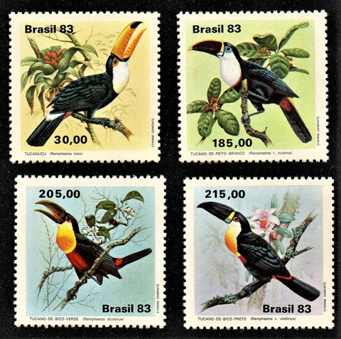 Brazil Stamps 1983 Mi#1964/67 Toucans, Fauna, Birds, Amazon MNH Complete Series Cover