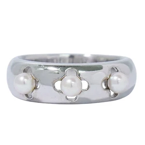 Anillo MIKIMOTO Perla 3.5mm Oro Blanco K18 EE. UU. 6.5 7.1g - Imagen 1 de 8